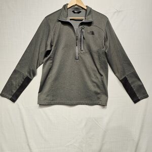 The North Face Gordon Lyons Quarter Zip Fleece Pullover Gray Men's Sz L